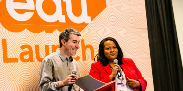 SXSW EDU 2017 Launch competition emcees, Richard Culatta and Rafranz Davis. Photo by Diego Donamaria.