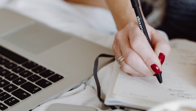 Working on Laptop in Bed