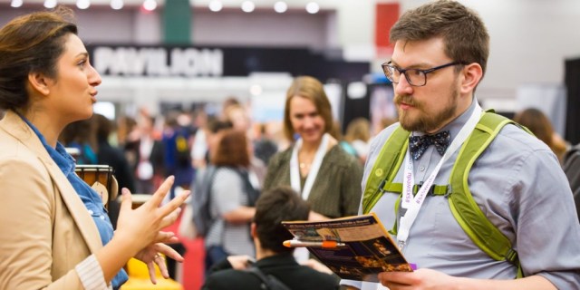 SXSW EDU 2017 Expo attendees networking.