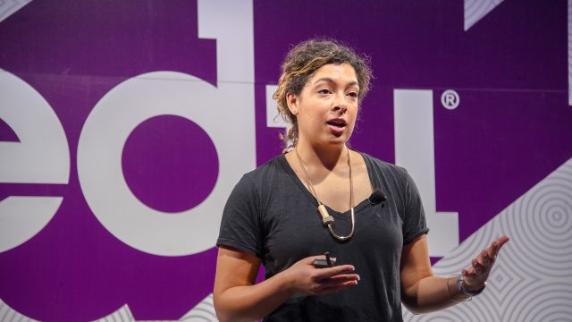 Laura Weidman Powers speaking at SXSW EDU 2017 talk, We're Going to End Structural Racism. Photo by David Rackley.