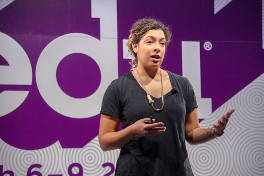 Laura Weidman Powers speaking at SXSW EDU 2017 talk, We're Going to End Structural Racism. Photo by David Rackley.