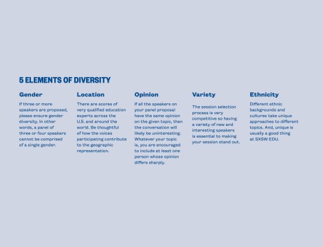 SXSW EDU PanelPicker Speakers, 5 Elements of Diversity.