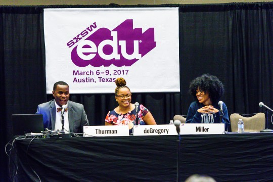 SXSW EDU 2017 HBCU Educators, Advocates & Entrepreneurs Summit featuring Crystal deGregory , Jahliel Thurman , Lauren (Lo) Miller. Photo by Steve Rogers.