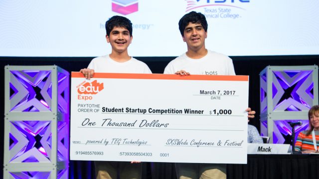 SXSW EDU 2017 High School Student Startup Competition Winners.