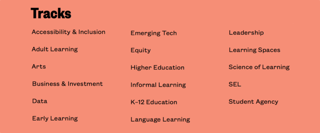 SXSW EDU 2019 PanelPicker Tracks