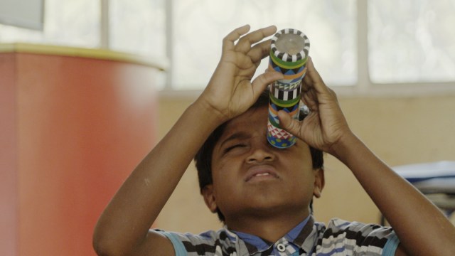 School in the Clouds film screening still.