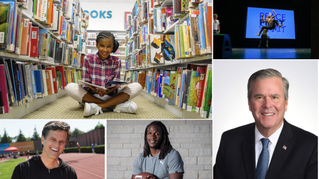 Marley Dias, Make a Move: Bodies Creating Change performance, Timothy Shriver, Jamaal Charles, and Jeb Bush.