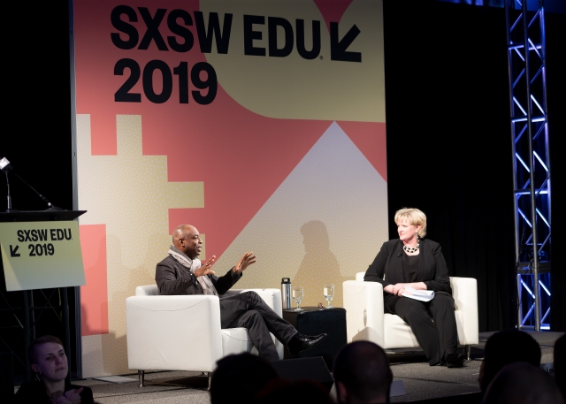 SXSW EDU 2019 Featured Session A Gift of Literacy: A Conversation with LeVar Burton and Alicia Levi. Photo by Steve Rogers. A Gift of Literacy: A Conversation with LeVar Burton and Alicia Levi. Photo by Steve Rogers.