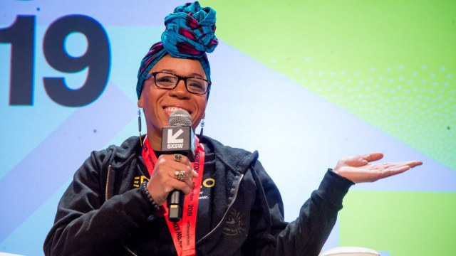 Julia E Torres speaking on SXSW EDU 2019 session, Educolor: The Movement for Collective Liberation.