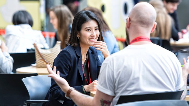 SXSW EDU attendees networking in the ACC.