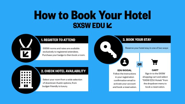 How to book SXSW EDU hotel stay.