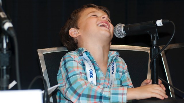 AISD student, Teo Cardenas, speaking on SXSW EDU 2018 Mindfulness & Student Voice session. Photo by Kara Mosher.