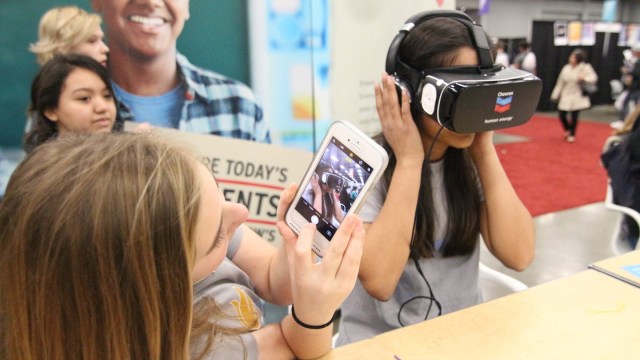 Chevron VR headset in the SXSW EDU 2018 Expo.
