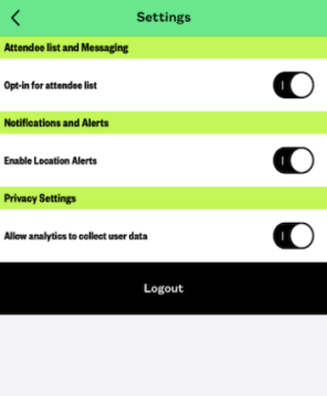 SXSW EDU App Settings