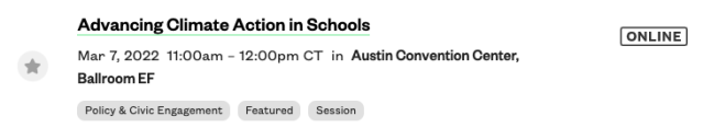 SXSW EDU Online Schedule Listing
