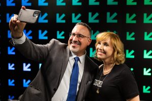 Secretary Miguel Cardona Live Studio. Photo by Brittany NO FOMO