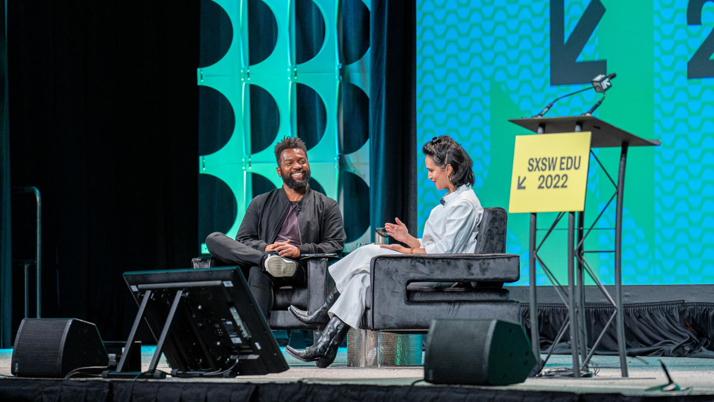 Priya Parker & Baratunde Thurston - SXSW EDU 2022 - Photo by Bob Johnson